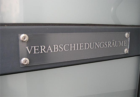 Foto Schild Verabschiedungsräume
